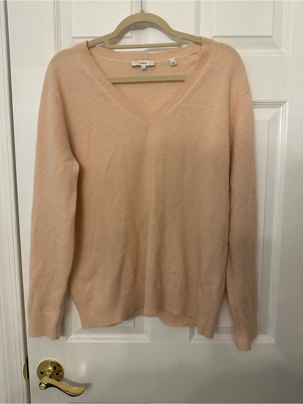 Vince Blush Pink V-Neck Cashmere Sweater
